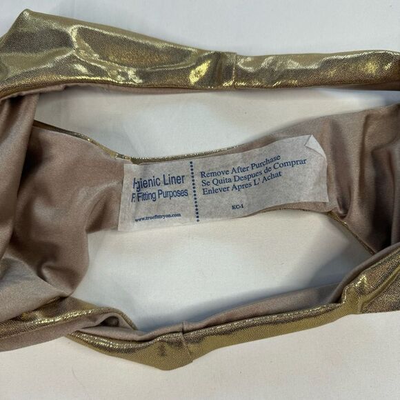 NWT Good American Size 2 M Mink Gold Reversible Metallic Better Bikini Bottom - Picture 4 of 10